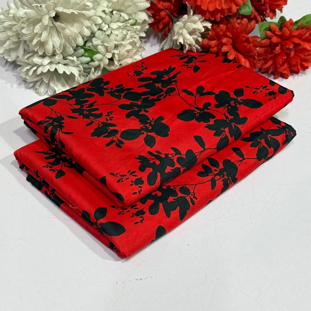 2 Pcs Women's Unstitched Printed Suit