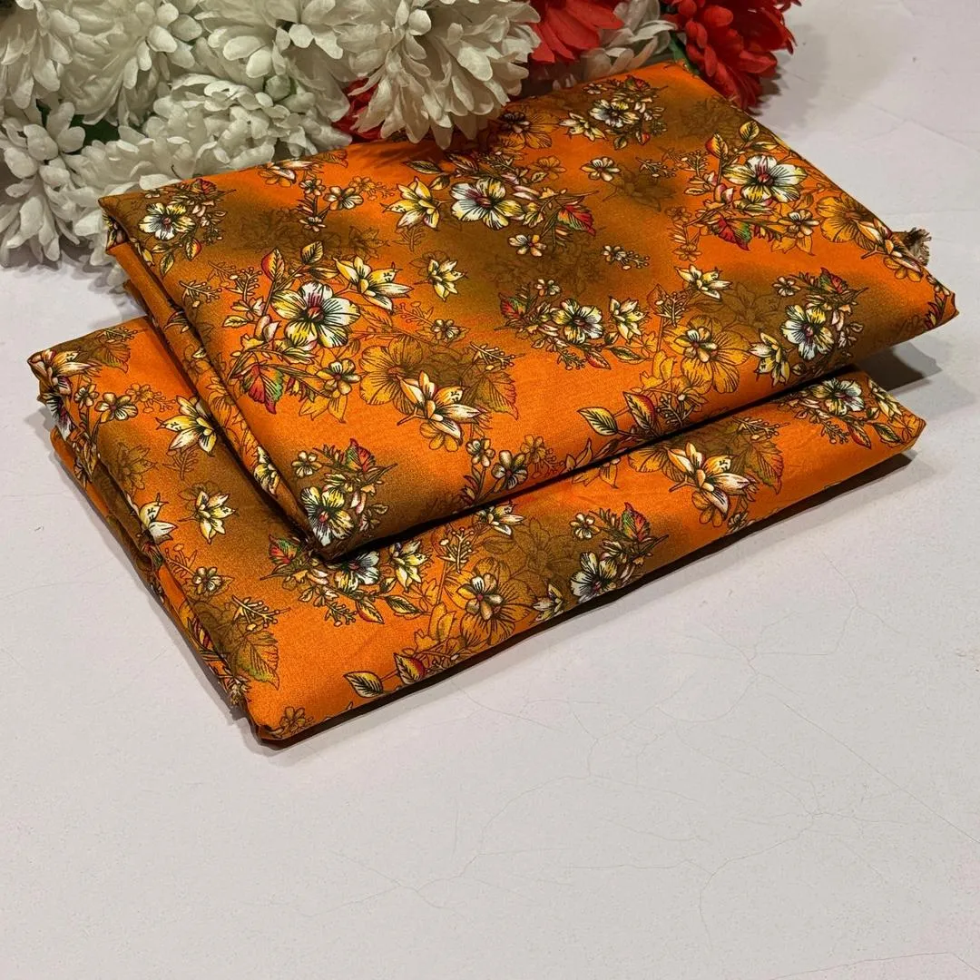 2 Pcs Women's Unstitched Printed Suit