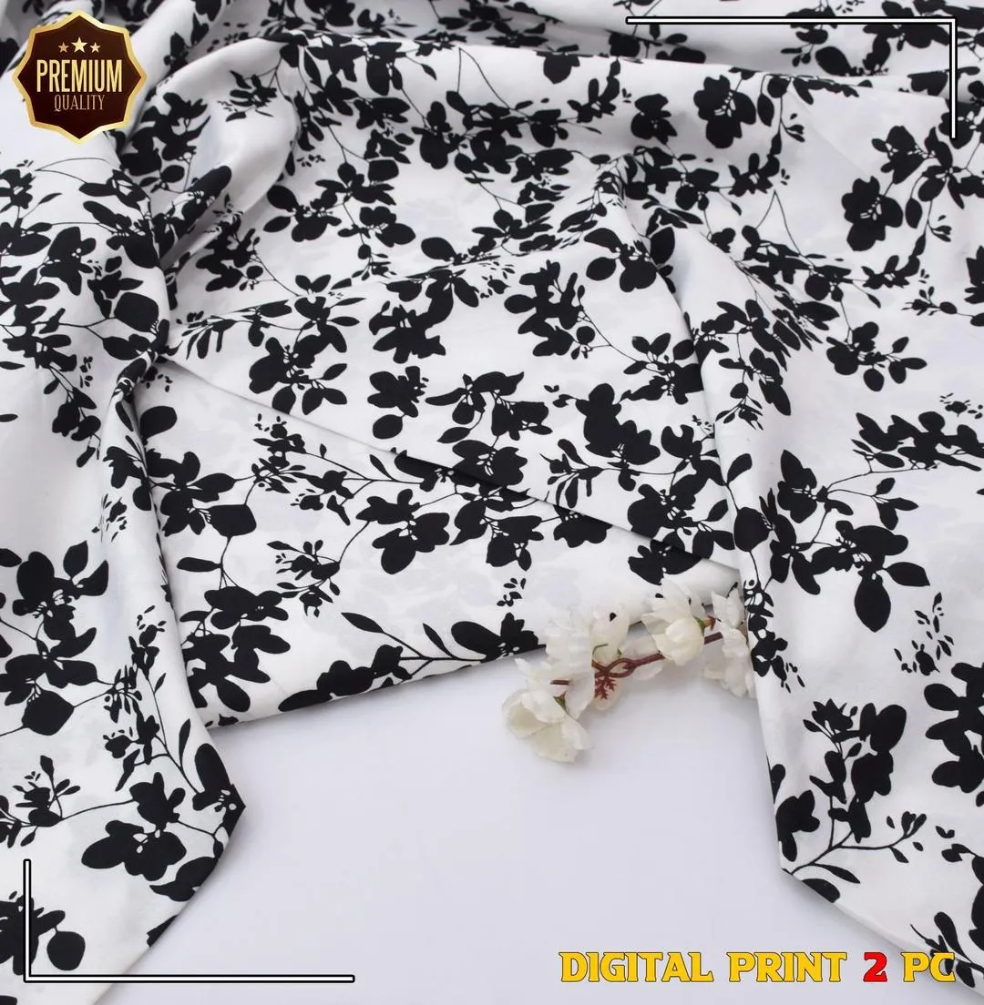 2 Pcs Women's Unstitched Printed Suit