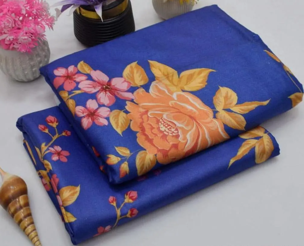 2 Pcs Women's Unstitched Printed Suit