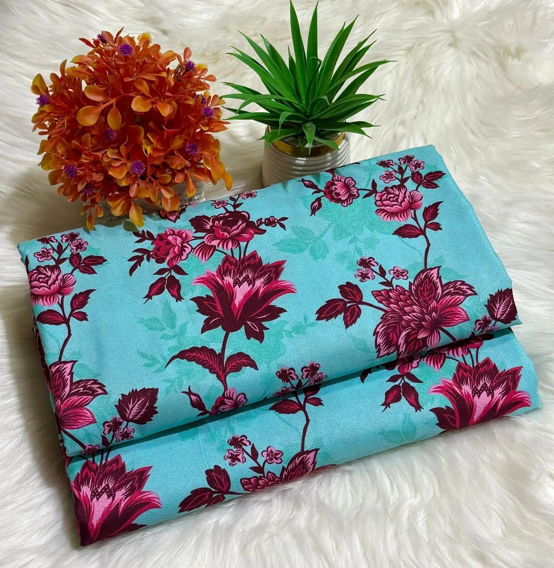 2 Pcs Women's Unstitched Printed Suit