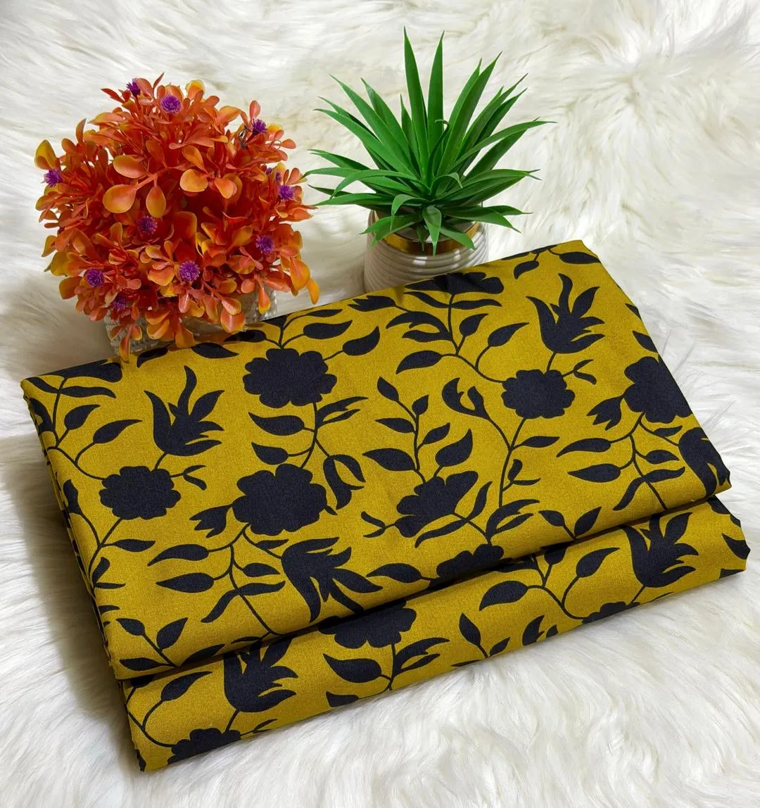 2 Pcs Women's Unstitched Printed Suit