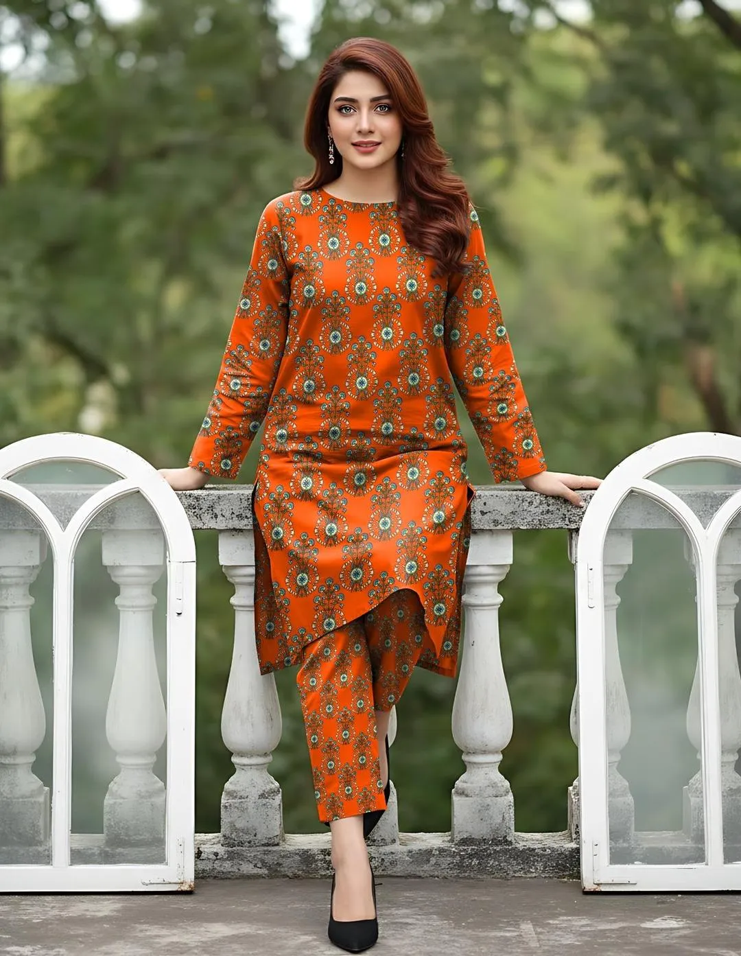 2 Pcs Women's Unstitched Printed Suit