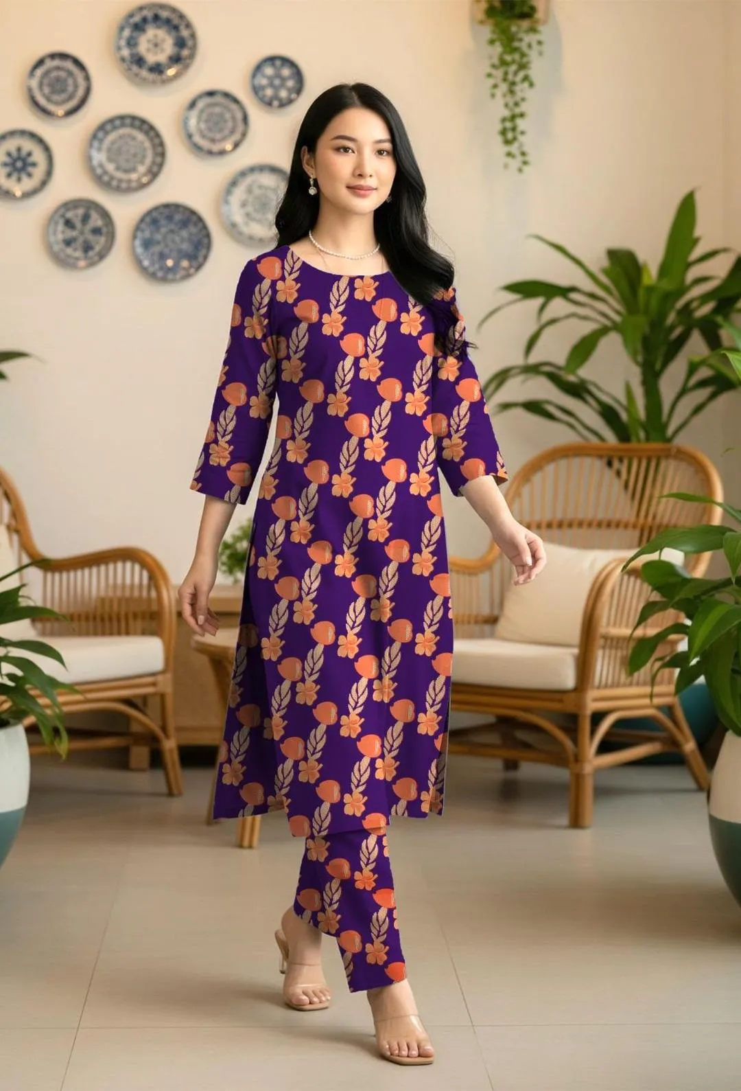 2 Pcs Women's Unstitched Printed Suit