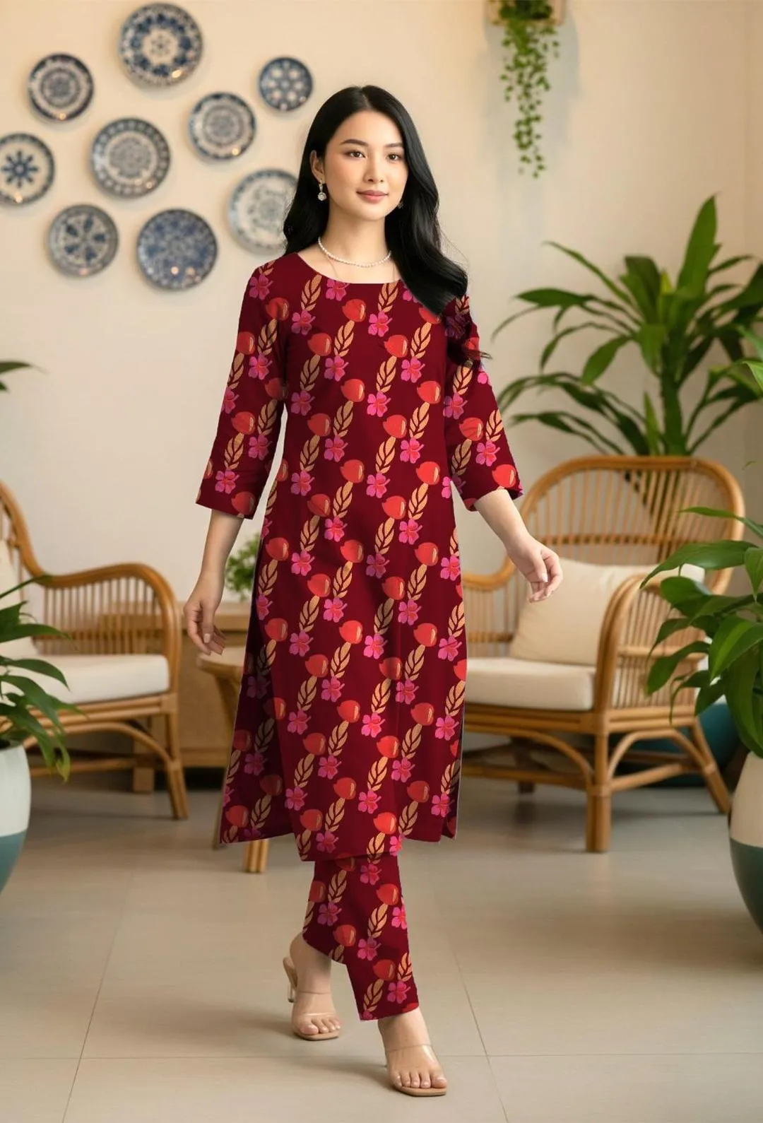 2 Pcs Women's Unstitched Printed Suit