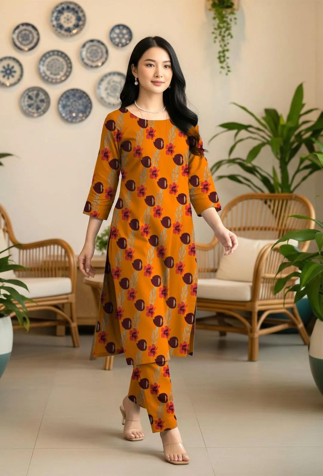2 Pcs Women's Unstitched Printed Suit