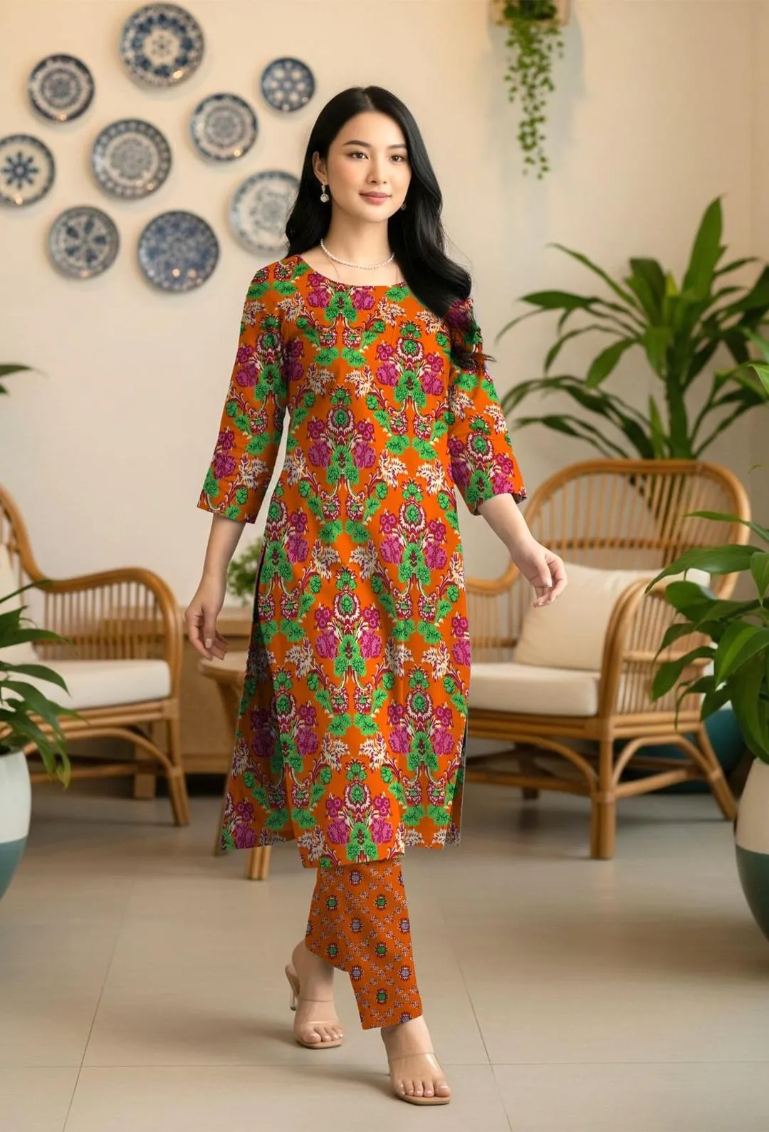 2 Pcs Women's Unstitched Printed Suit