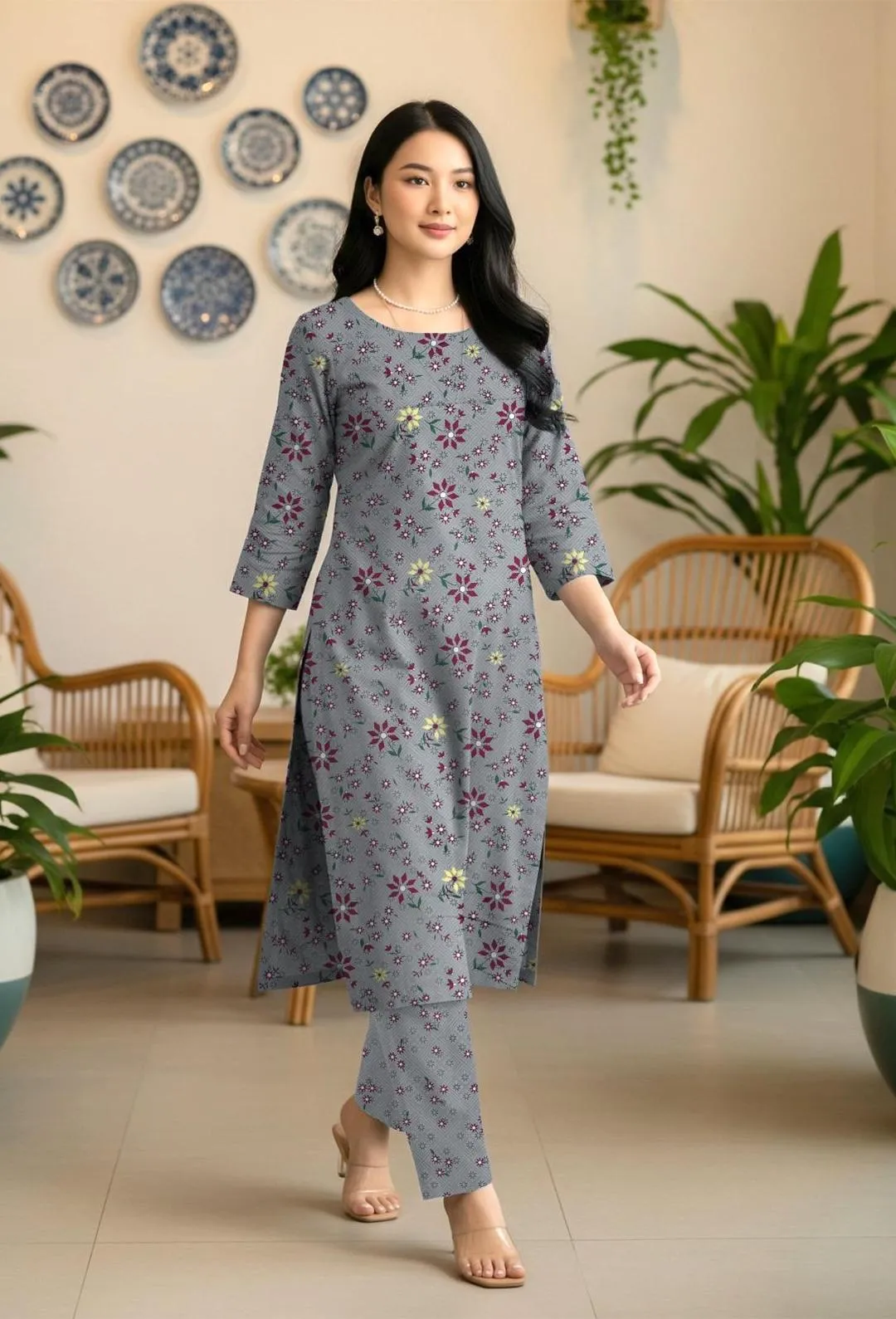 2 Pcs Women's Unstitched Printed Suit