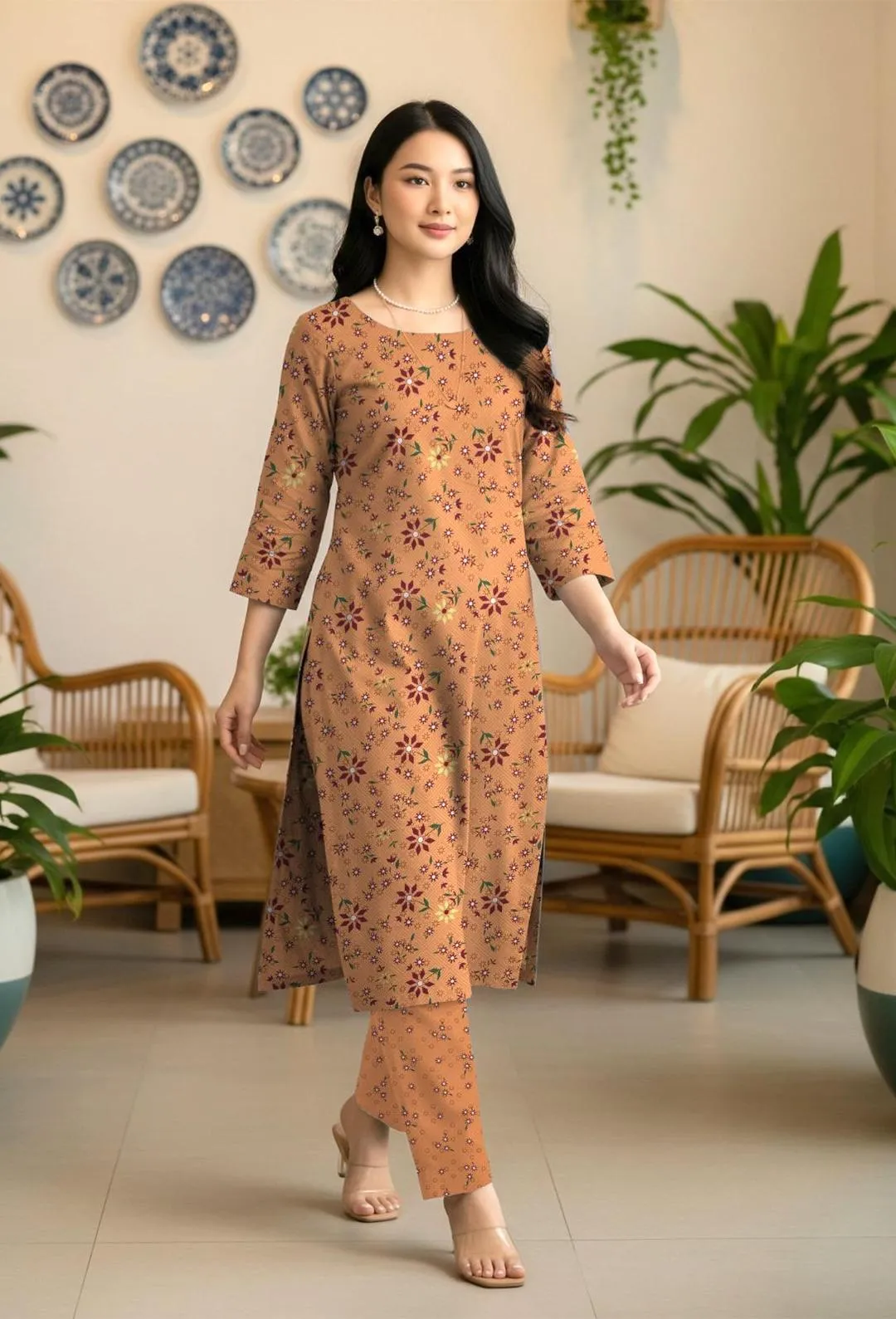 2 Pcs Women's Unstitched Printed Suit