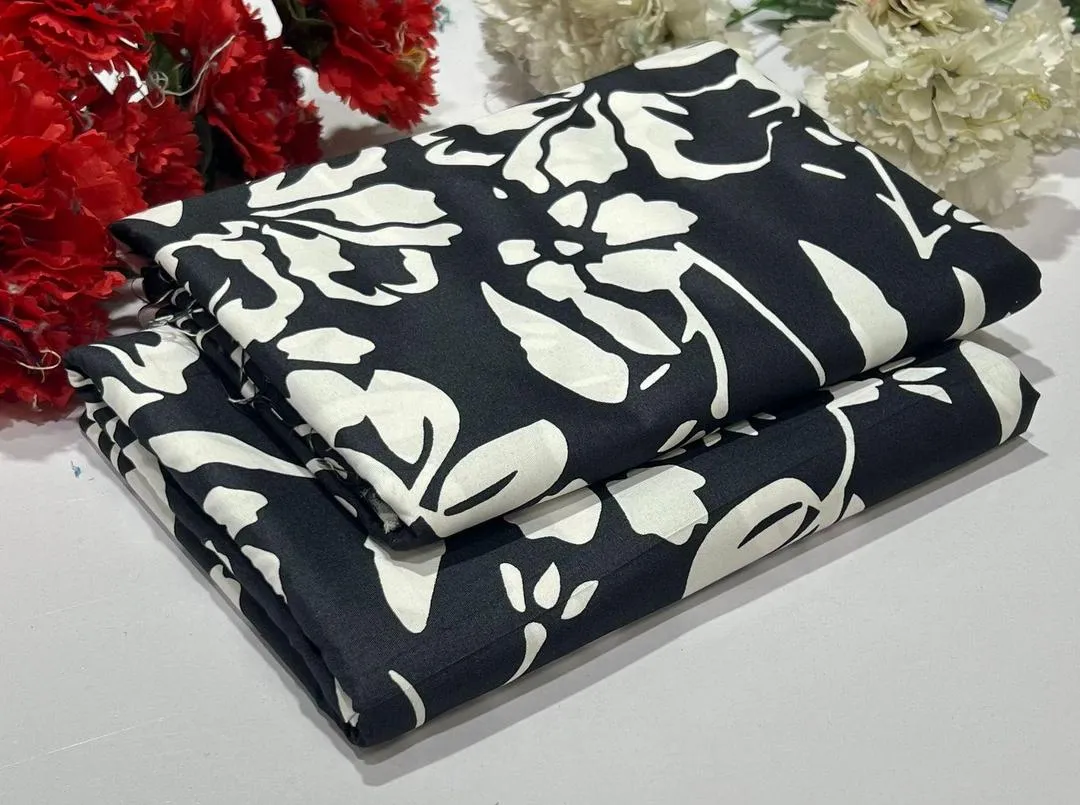 2 Pcs Women's Unstitched Printed Suit