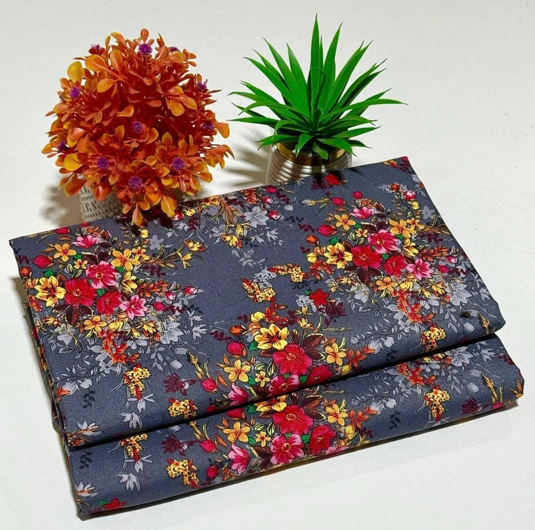 2 Pcs Women's Unstitched Printed Suit