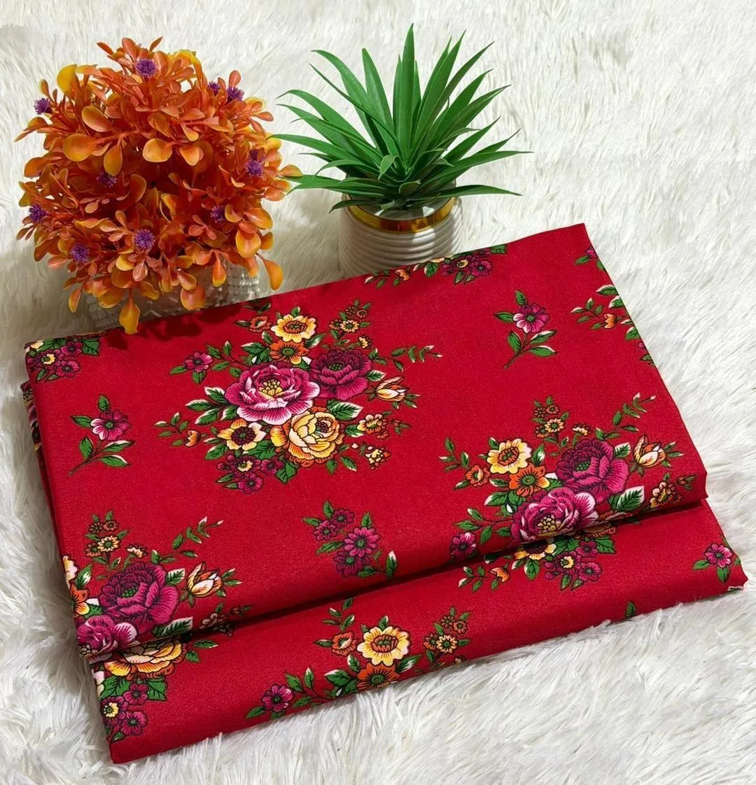 2 Pcs Women's Unstitched Printed Suit