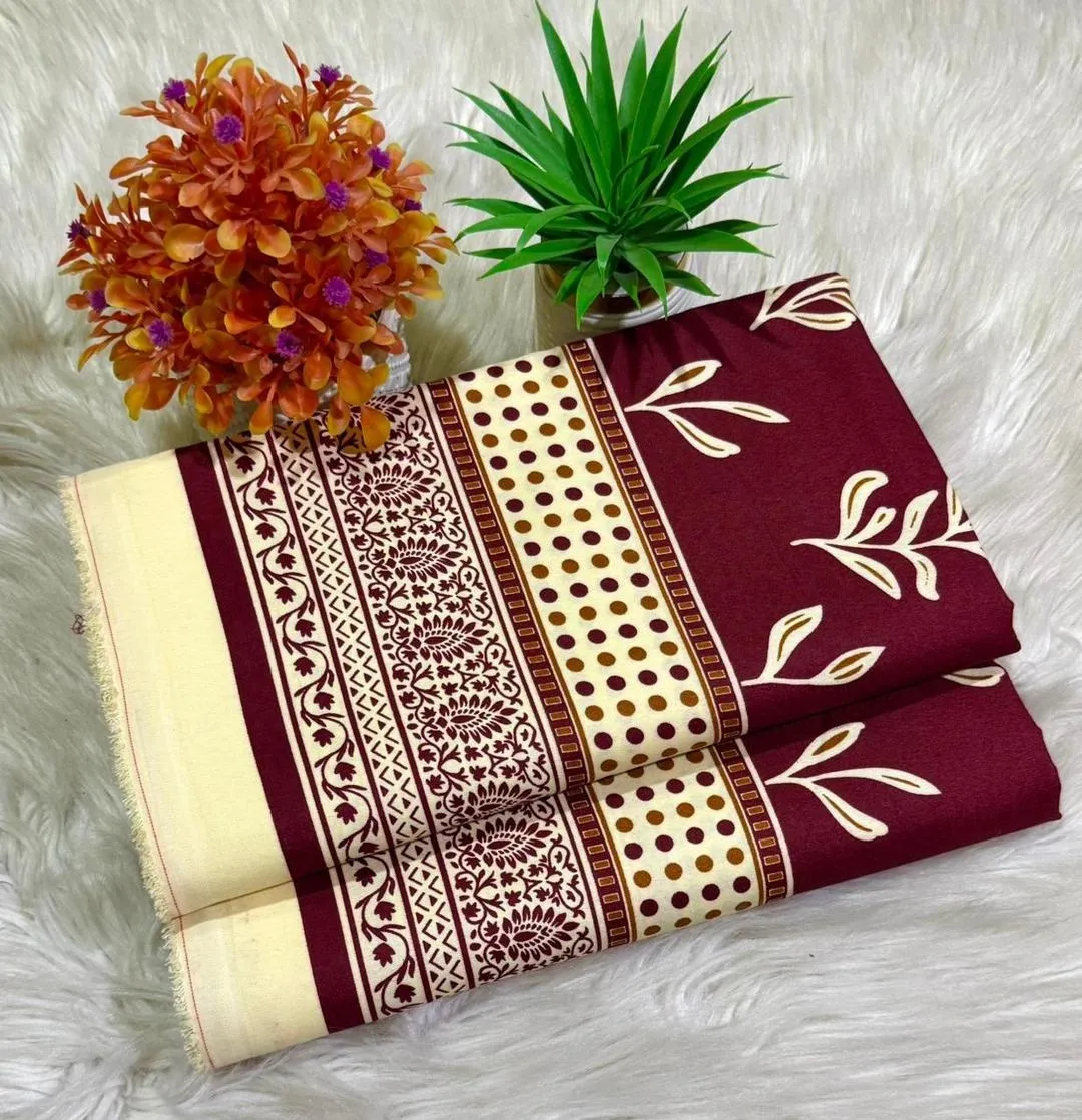 2 Pcs Women's Unstitched Printed Suit