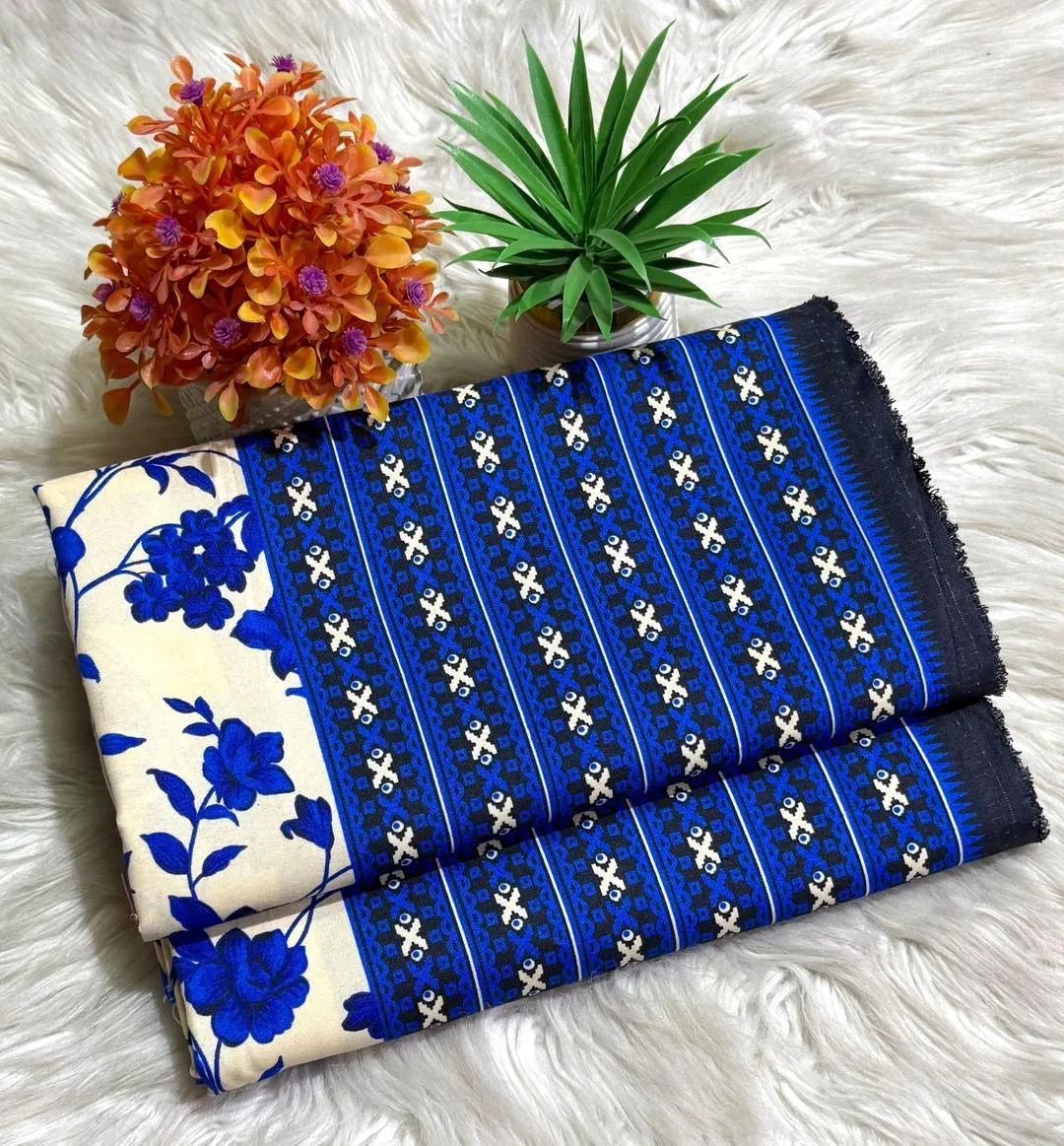 2 Pcs Women's Unstitched Printed Suit