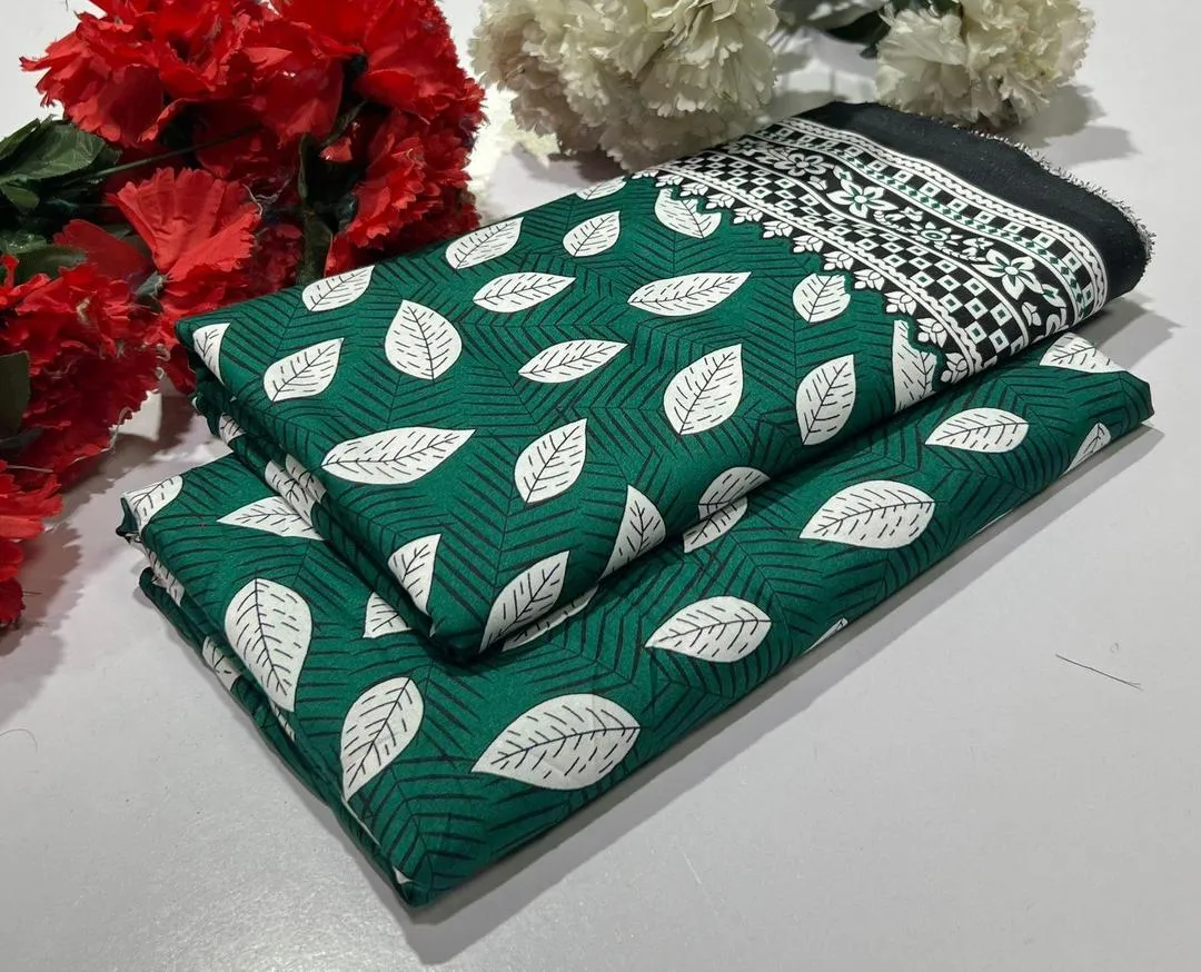 2 Pcs Women's Unstitched Printed Suit