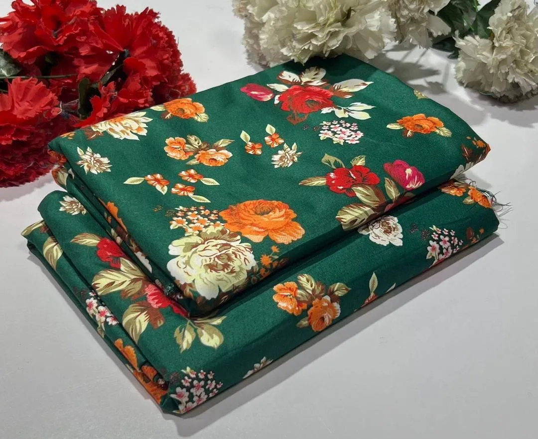 2 Pcs Women's Unstitched Printed Suit