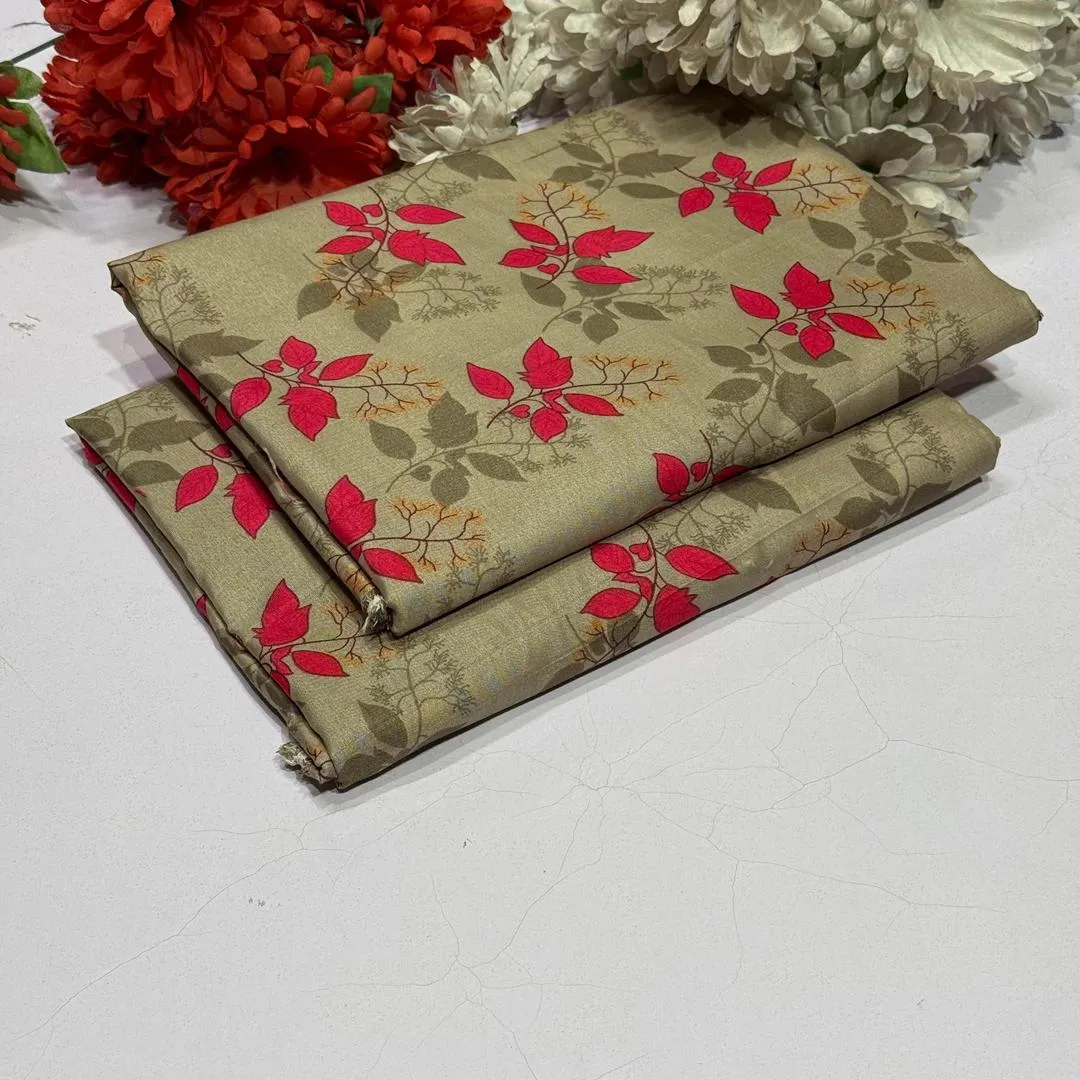 2 Pcs Women's Unstitched Printed Suit