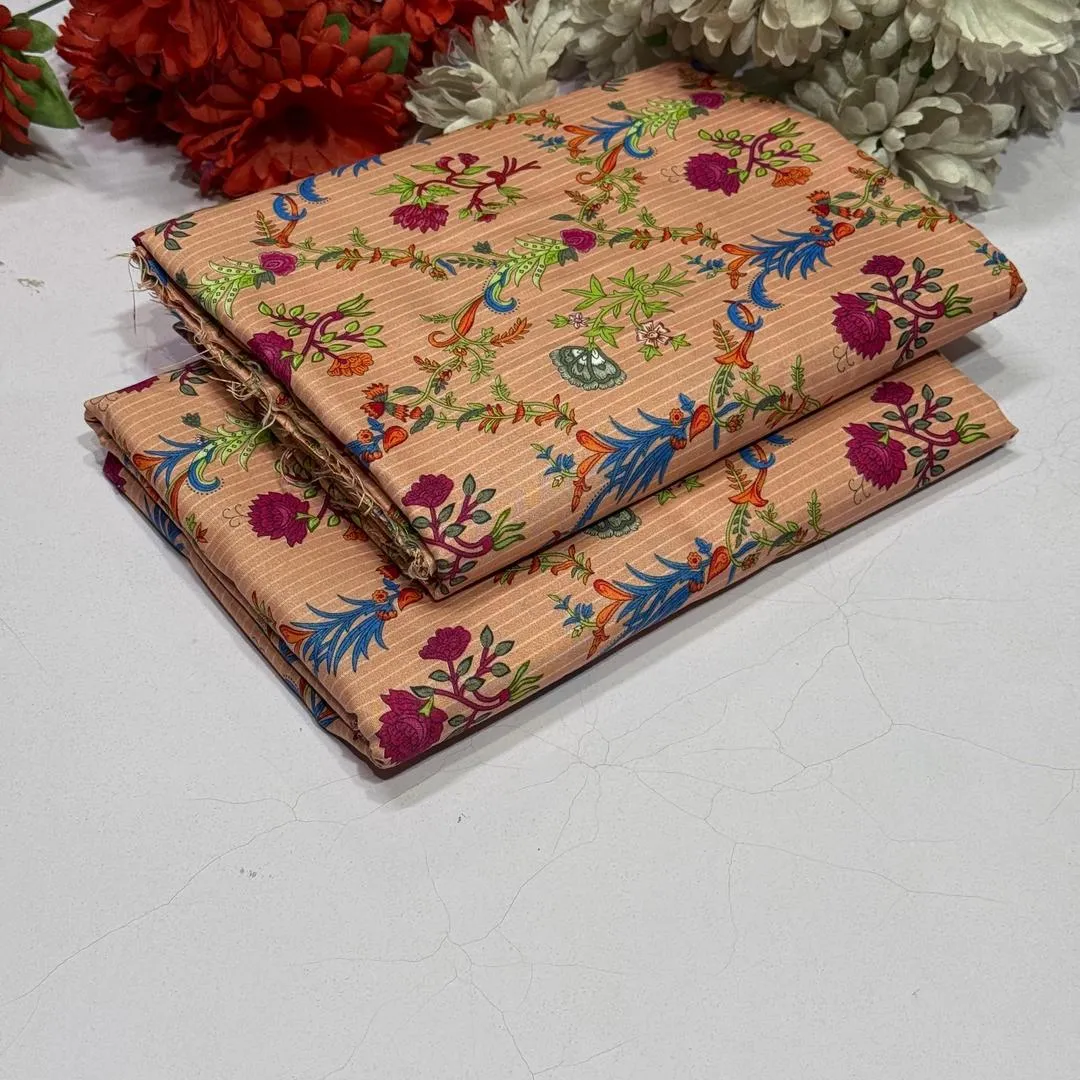 2 Pcs Women's Unstitched Printed Suit