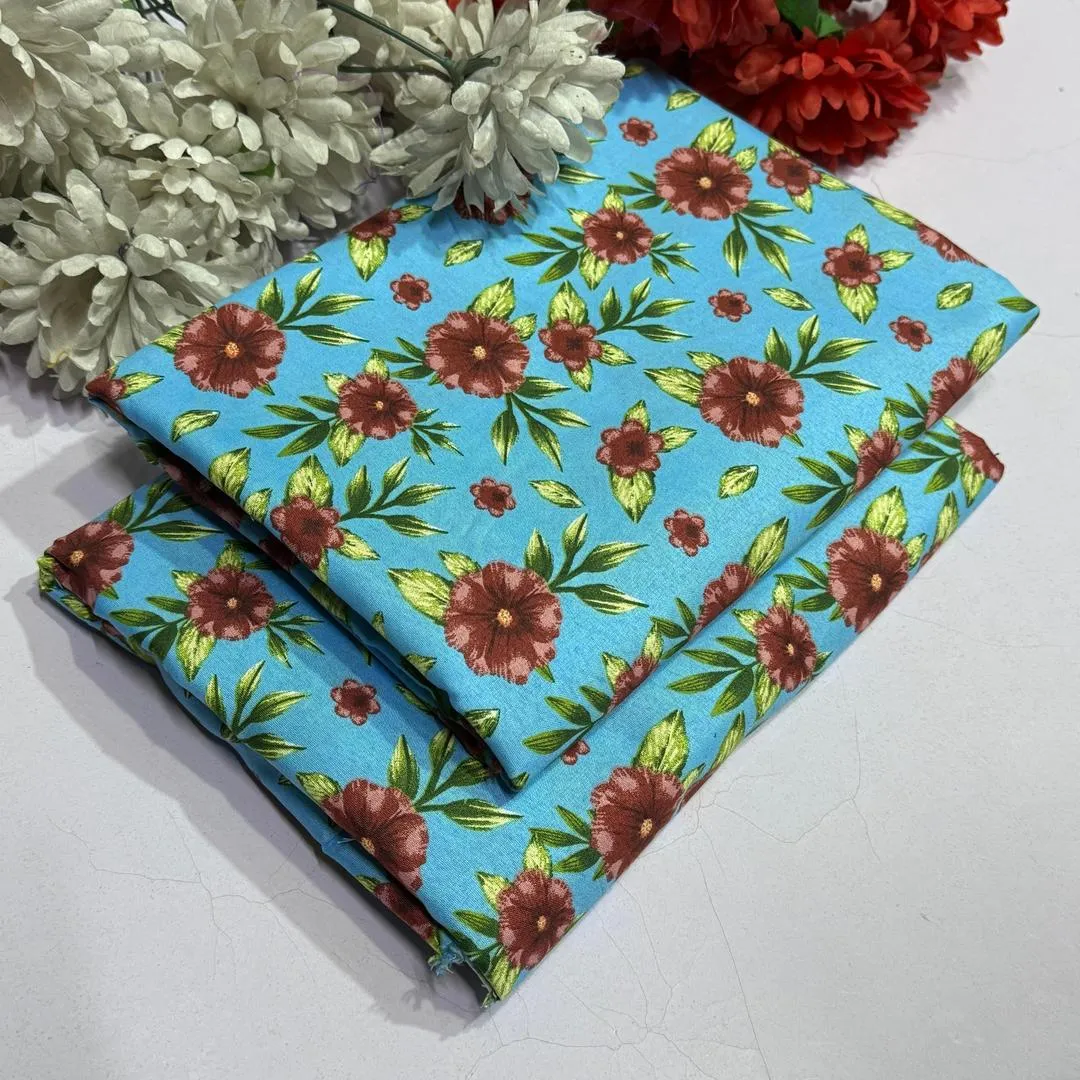 2 Pcs Women's Unstitched Printed Suit