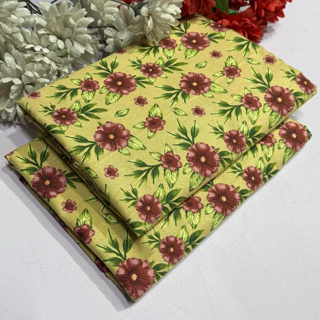 2 Pcs Women's Unstitched Printed Suit