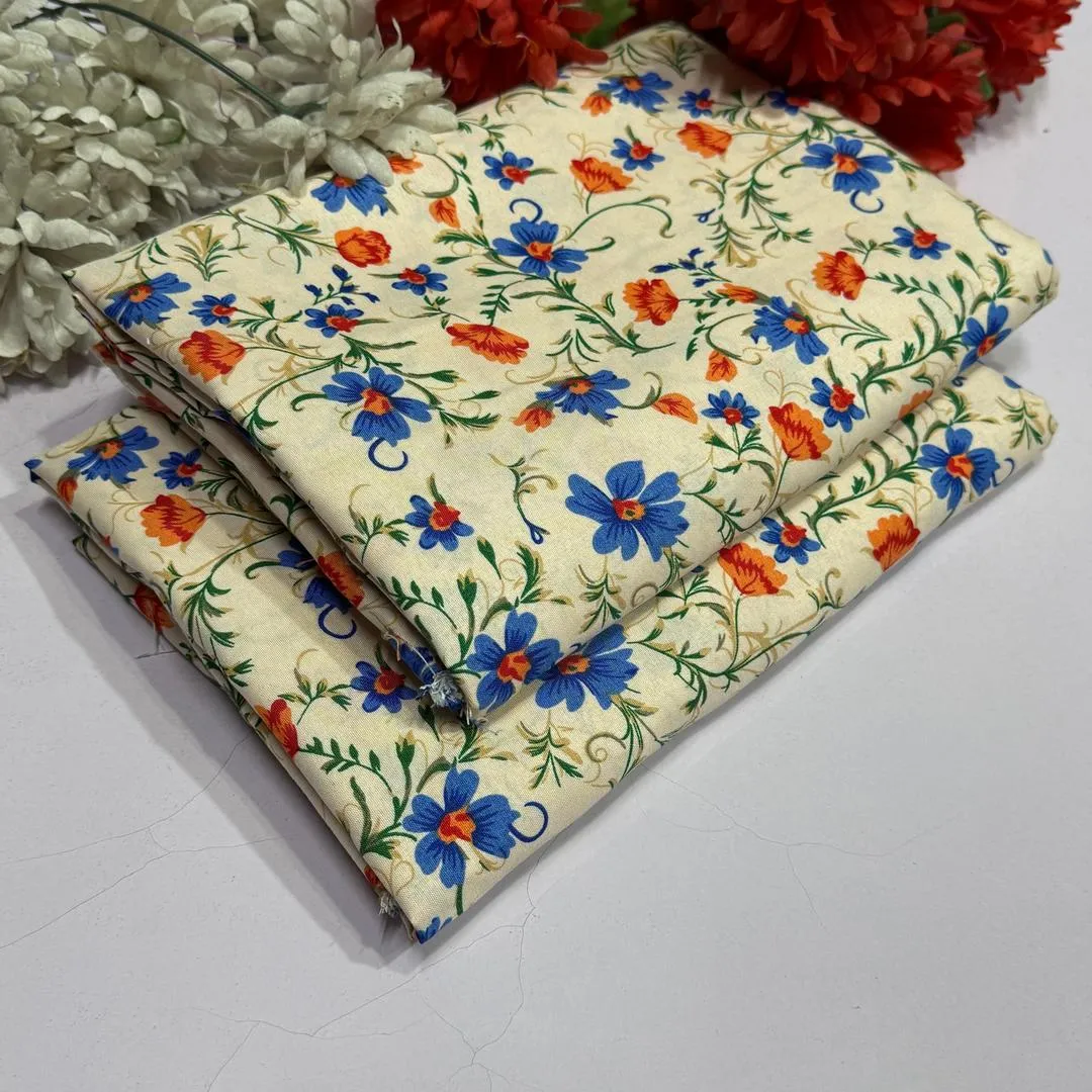 2 Pcs Women's Unstitched Printed Suit