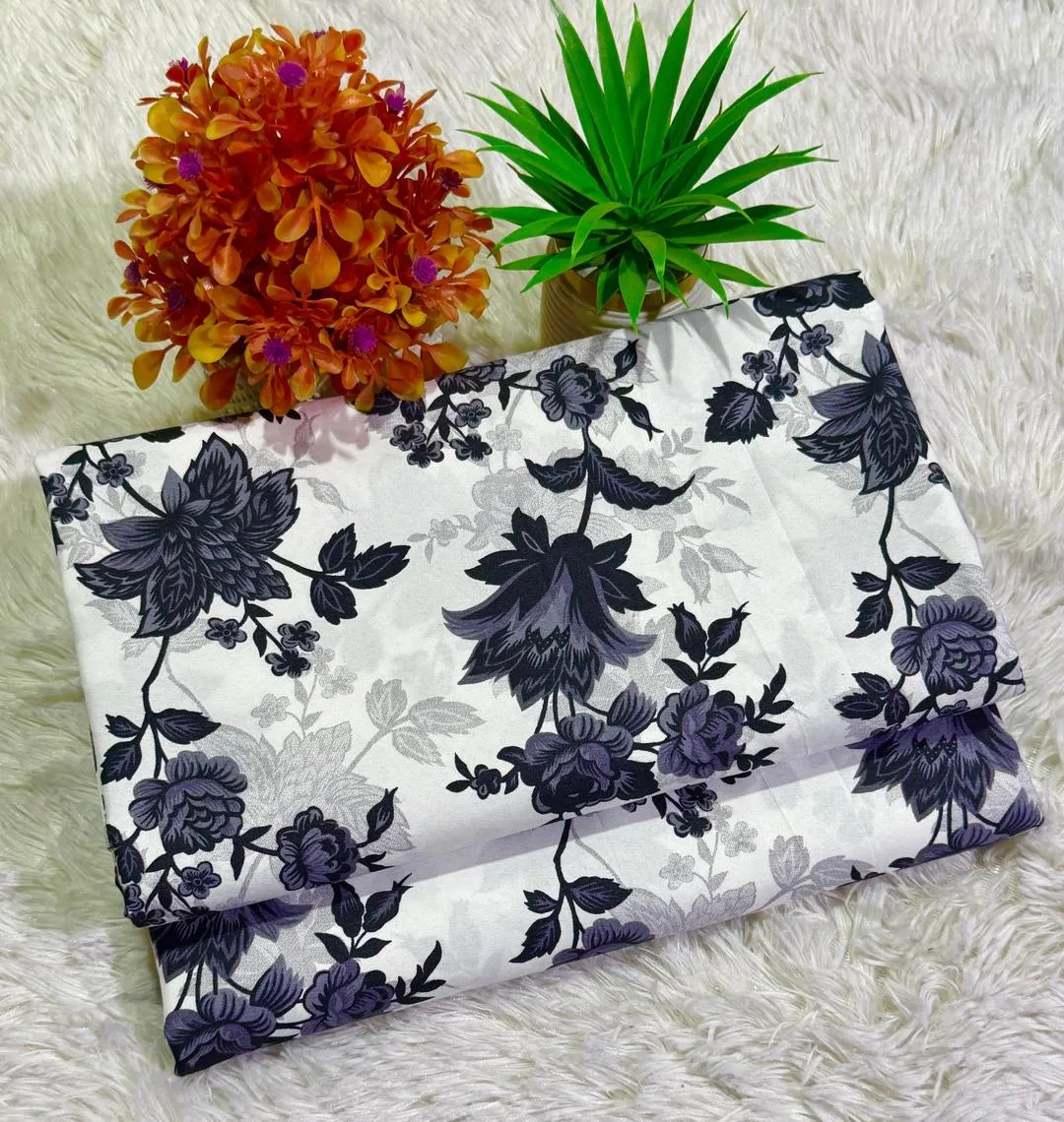 2 Pcs Women's Unstitched Printed Suit