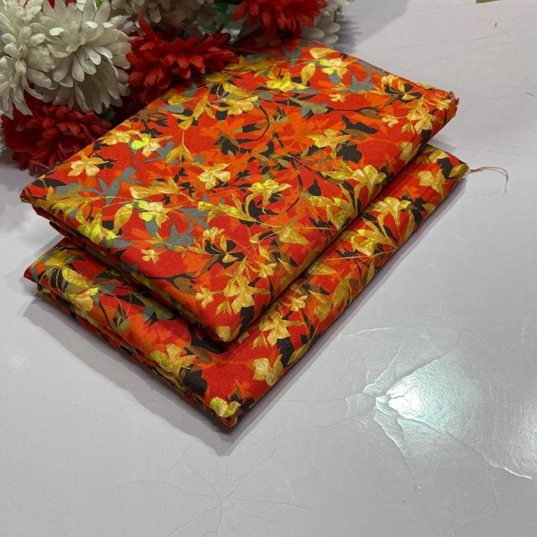 2 Pcs Women's Unstitched Printed Suit