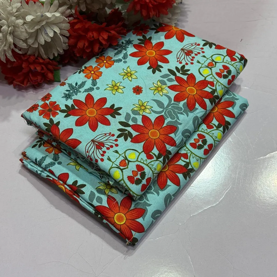 2 Pcs Women's Unstitched Printed Suit