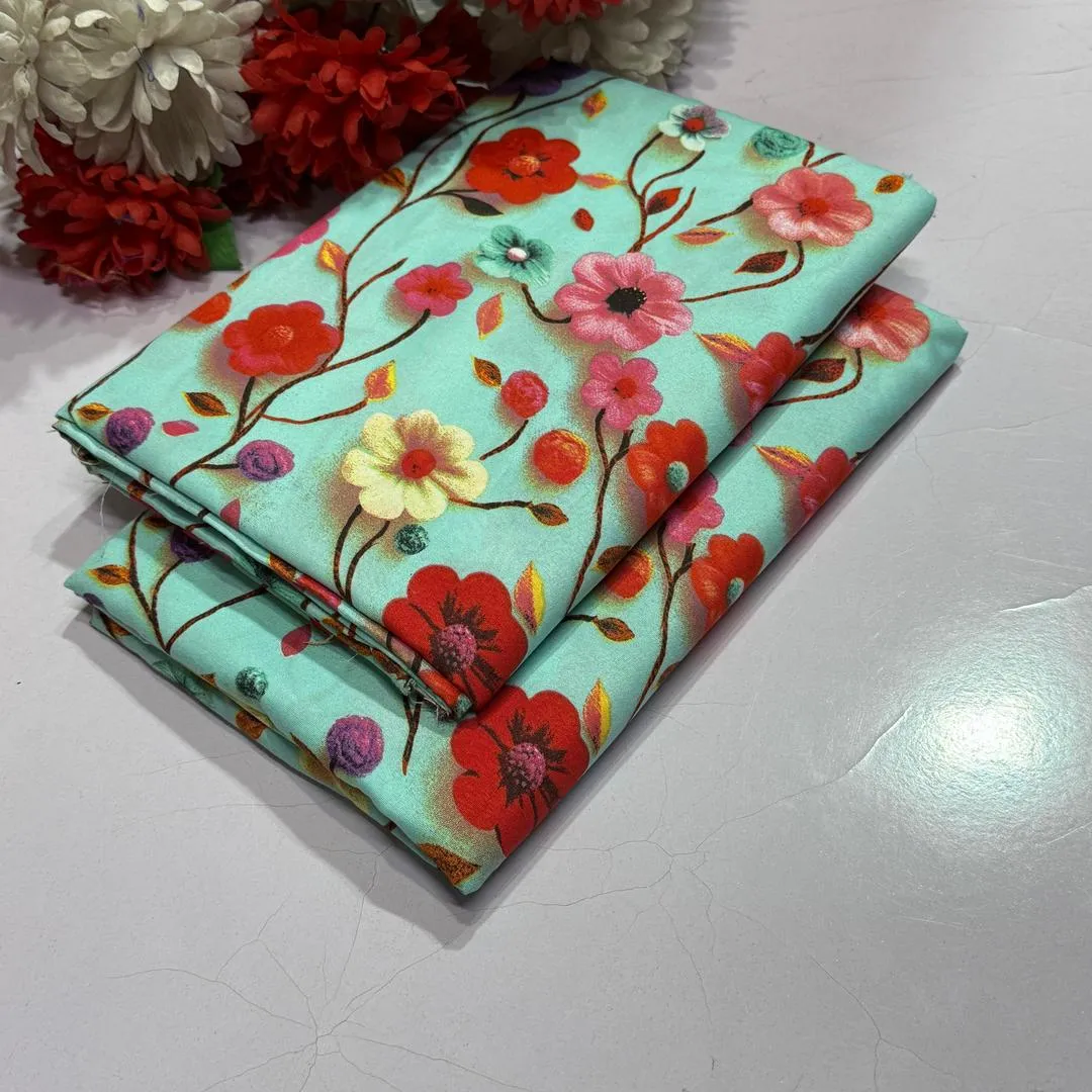 2 Pcs Women's Unstitched Printed Suit