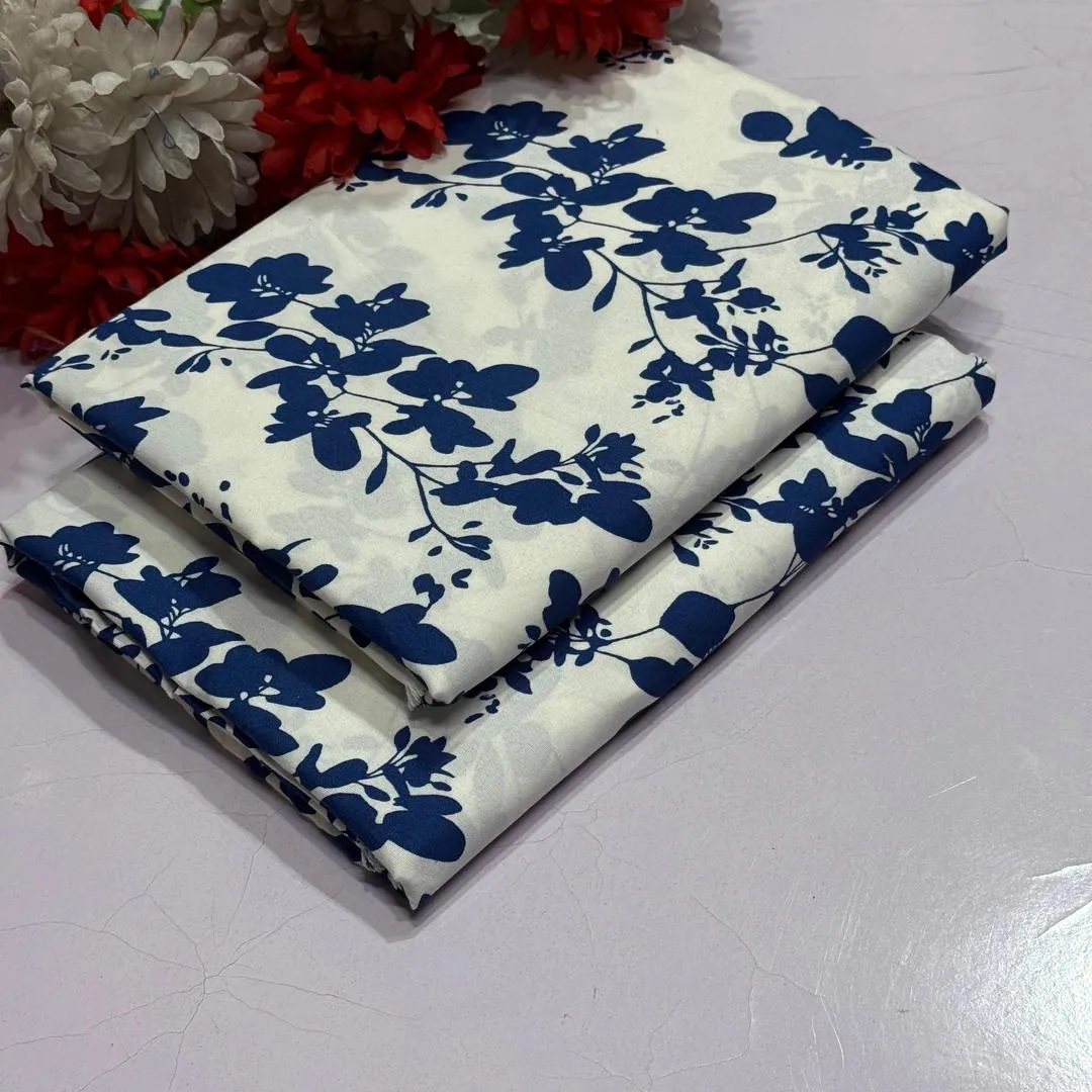 2 Pcs Women's Unstitched Printed Suit