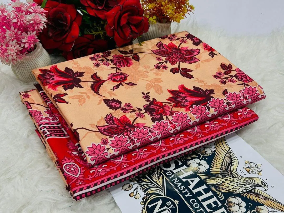 2 Pcs Women's Unstitched Printed Suit