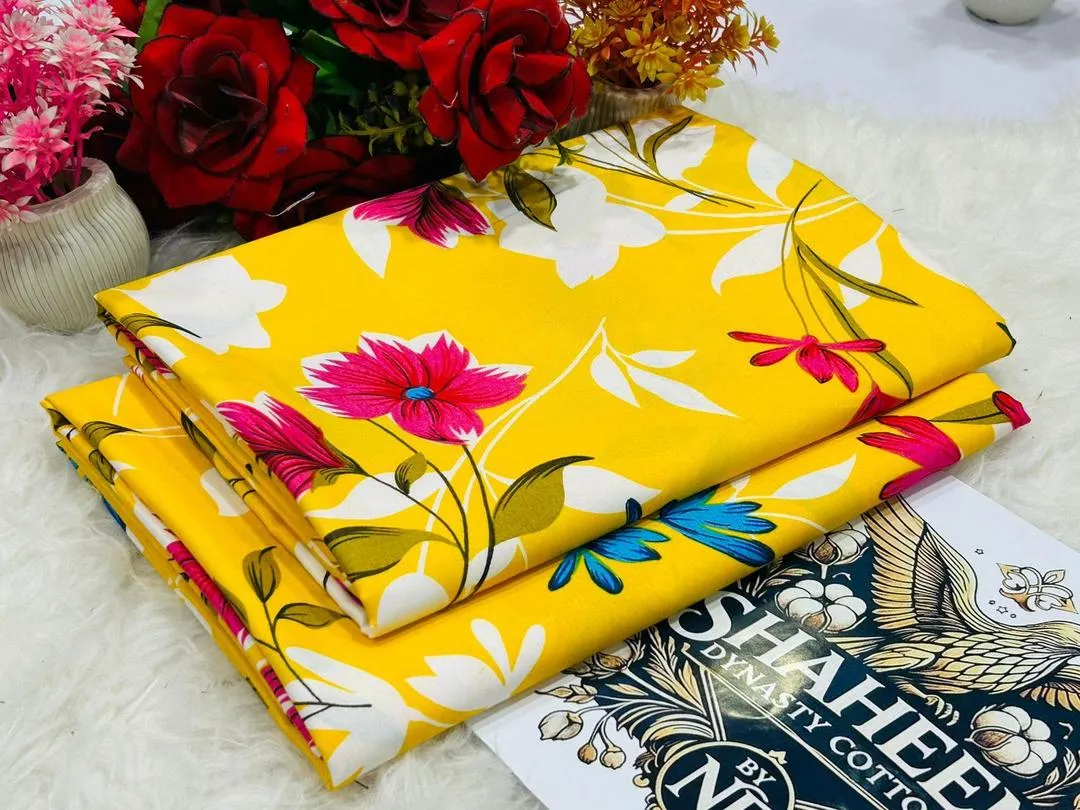 2 Pcs Women's Unstitched Printed Suit