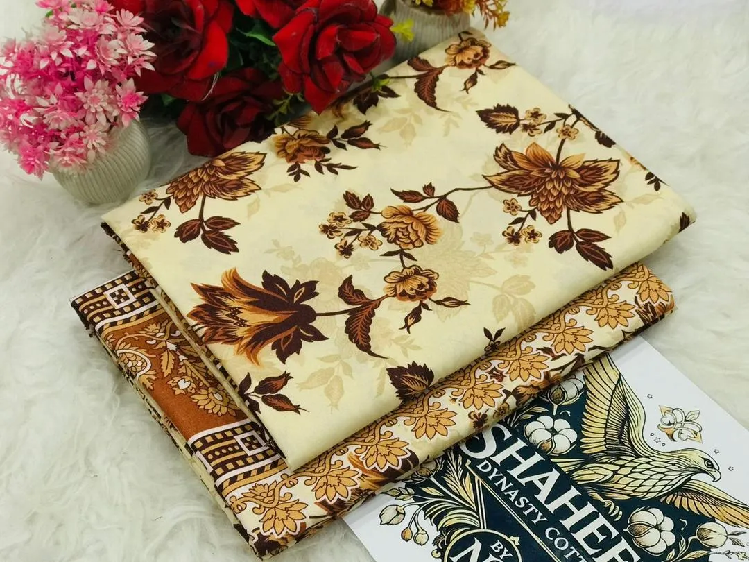 2 Pcs Women's Unstitched Printed Suit