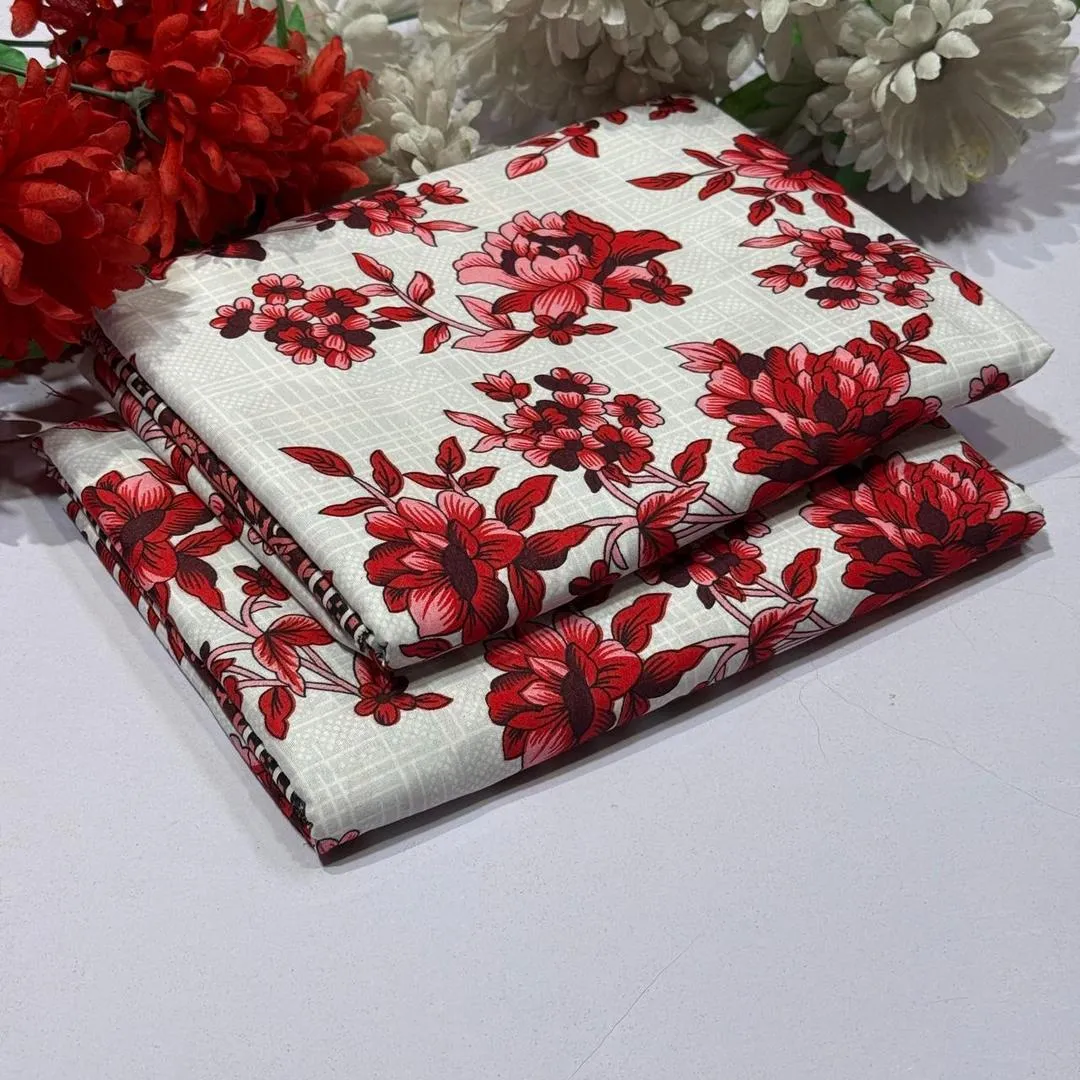 2 Pcs Women's Unstitched Printed Suit