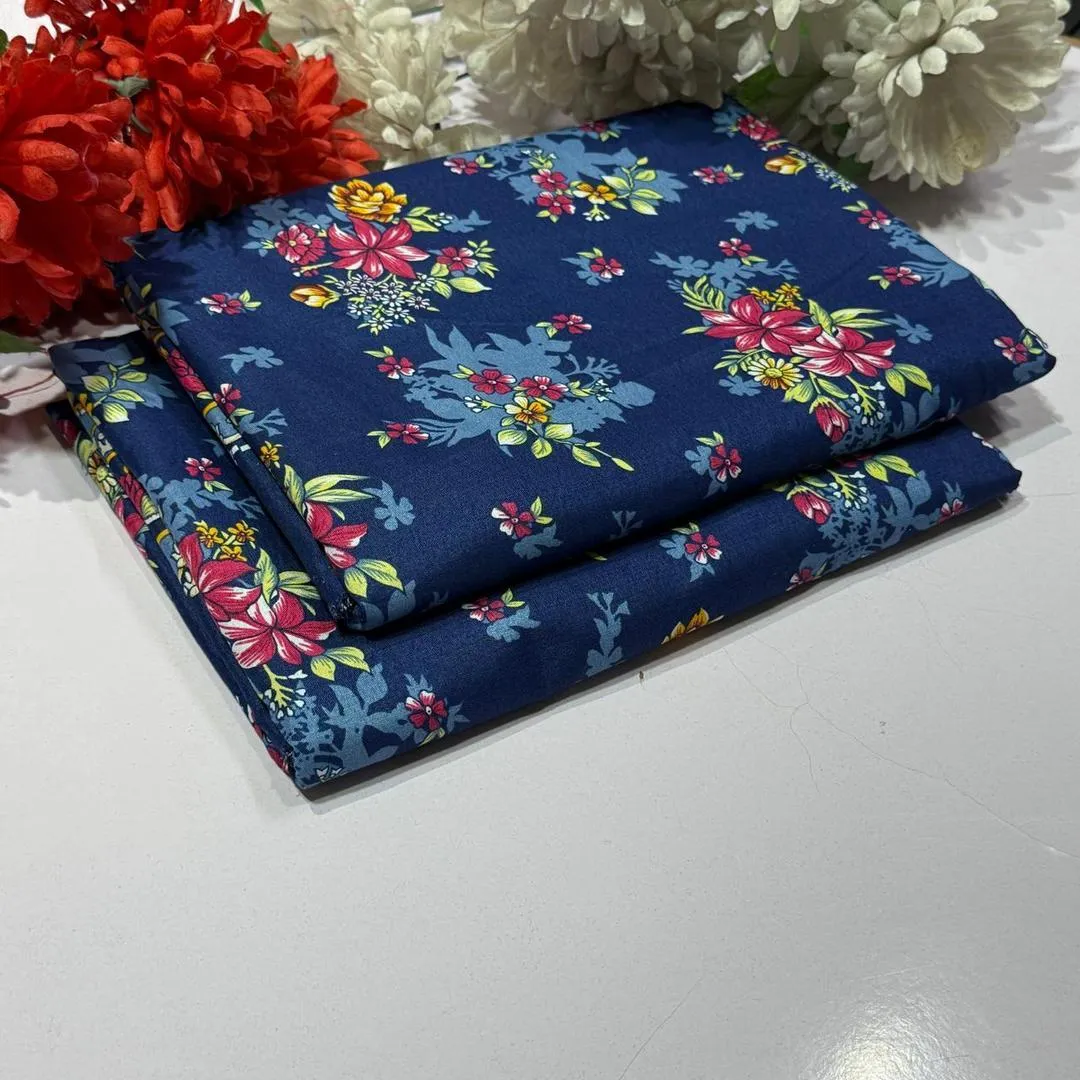 2 Pcs Women's Unstitched Printed Suit