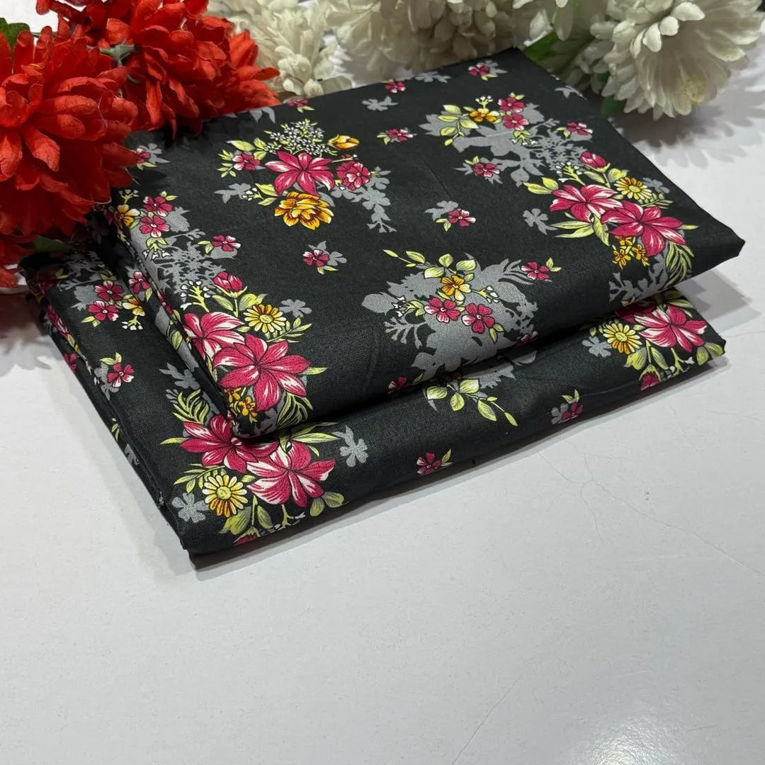 2 Pcs Women's Unstitched Printed Suit