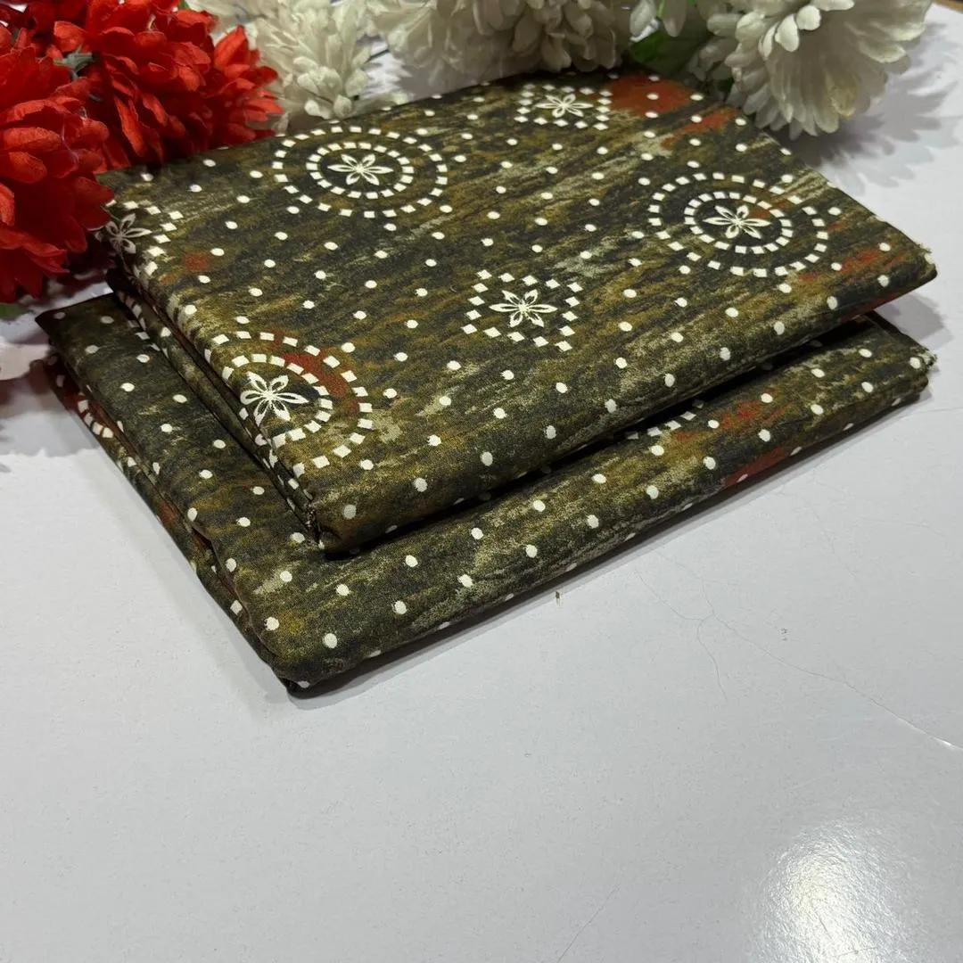 2 Pcs Women's Unstitched Printed Suit