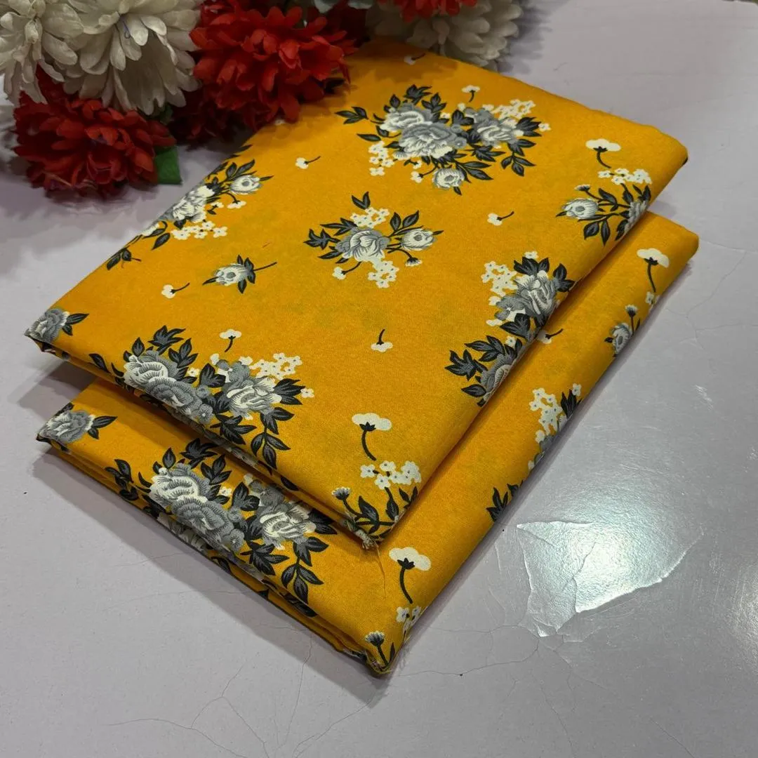 2 Pcs Women's Unstitched Printed Suit