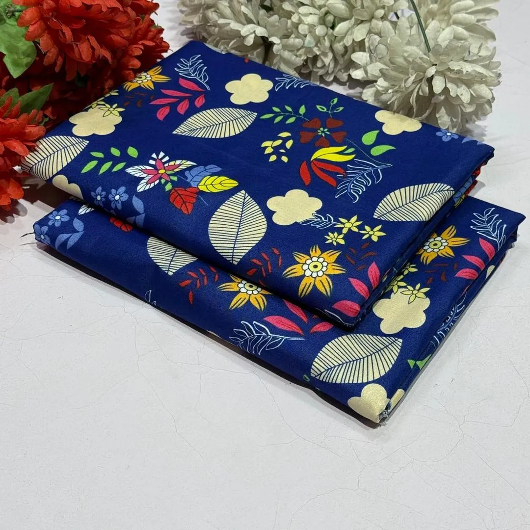 2 Pcs Women's Unstitched Printed Suit