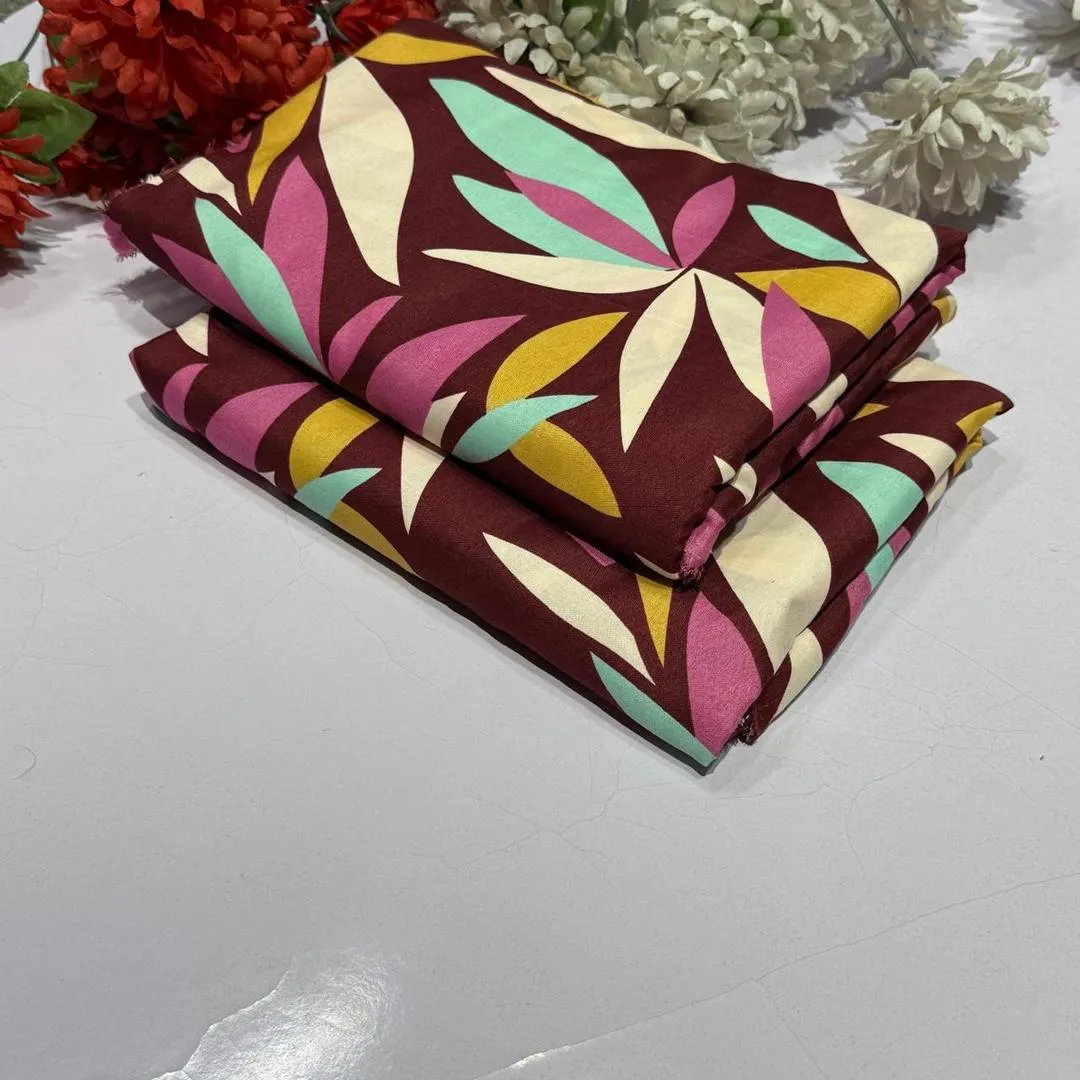 2 Pcs Women's Unstitched Printed Suit