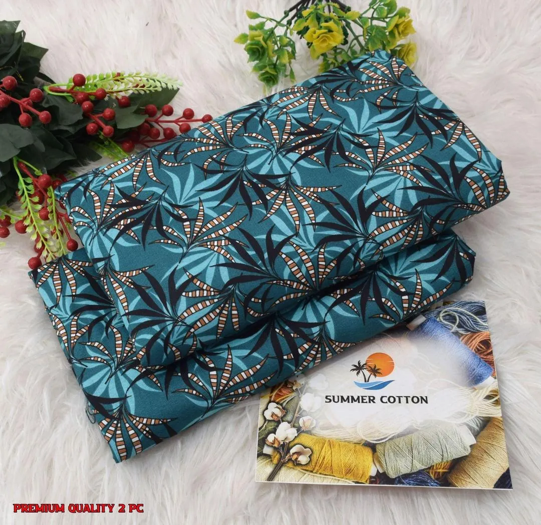 2 Pcs Women's Unstitched Printed Suit