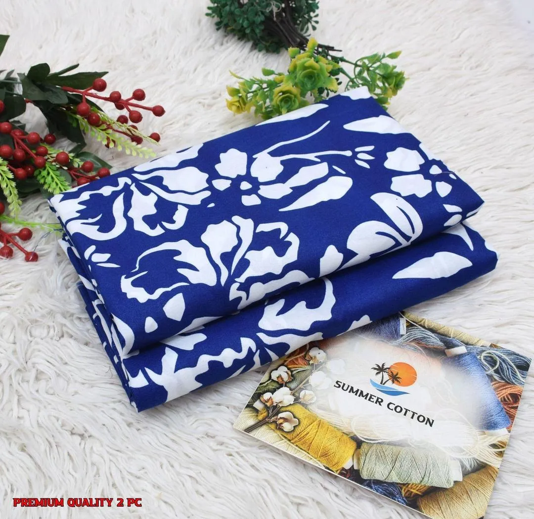 2 Pcs Women's Unstitched Printed Suit