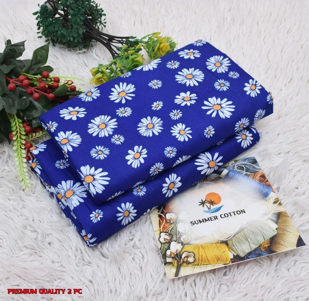 2 Pcs Women's Unstitched Printed Suit