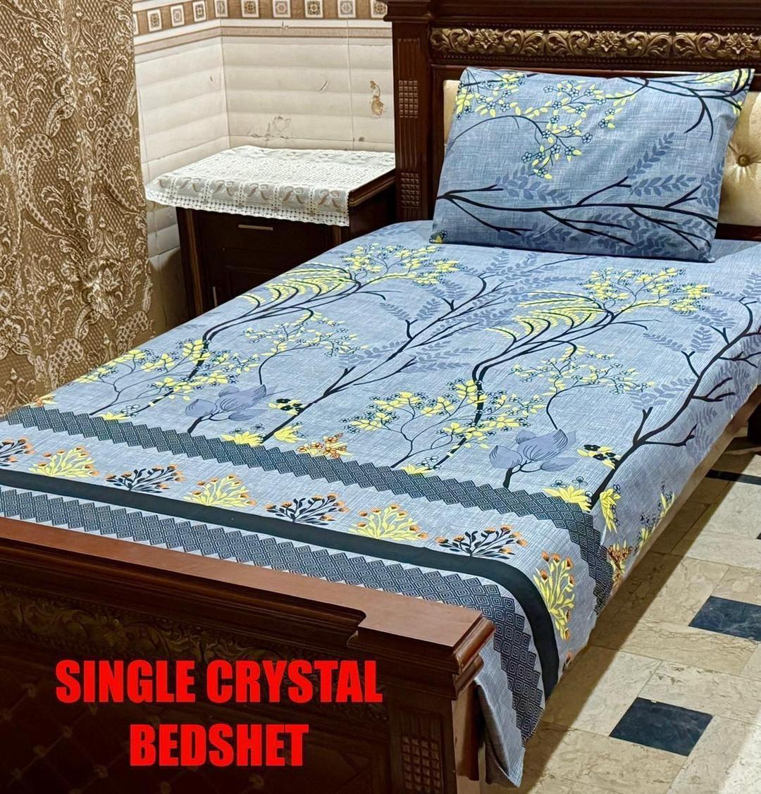2 Pcs Crystal Cotton Printed Single Bedsheet