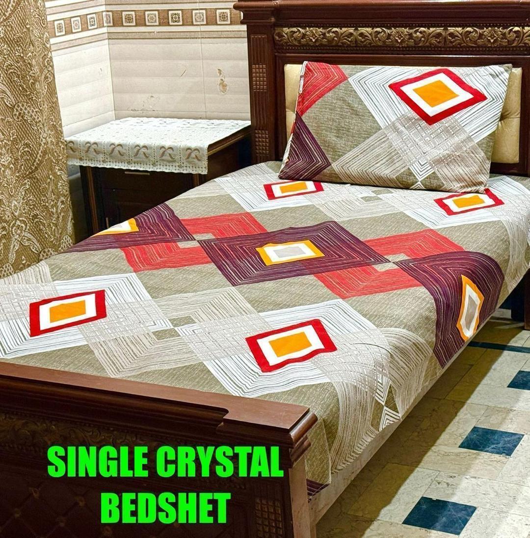 2 Pcs Crystal Cotton Printed Single Bedsheet