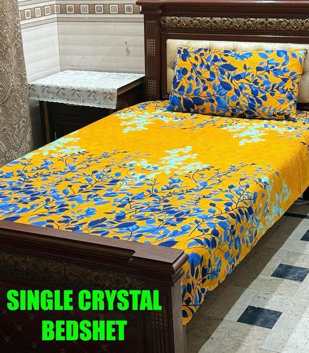 2 Pcs Crystal Cotton Printed Single Bedsheet