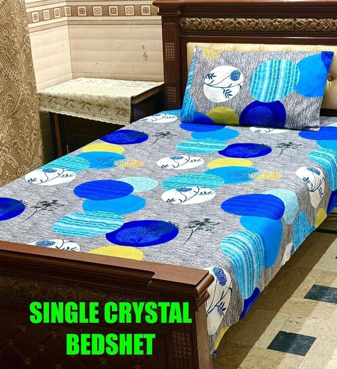 2 Pcs Crystal Cotton Printed Single Bedsheet