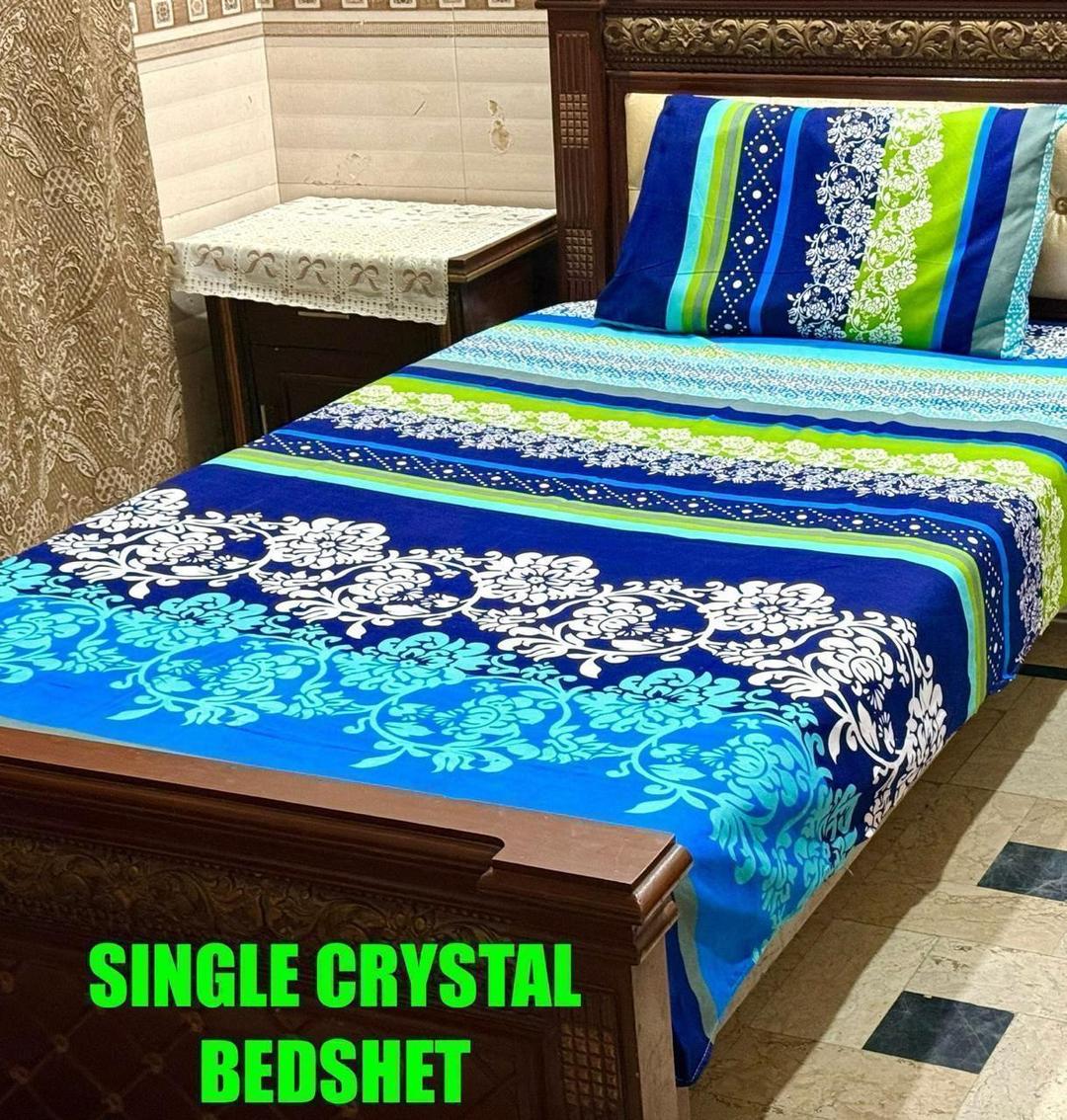 2 Pcs Crystal Cotton Printed Single Bedsheet