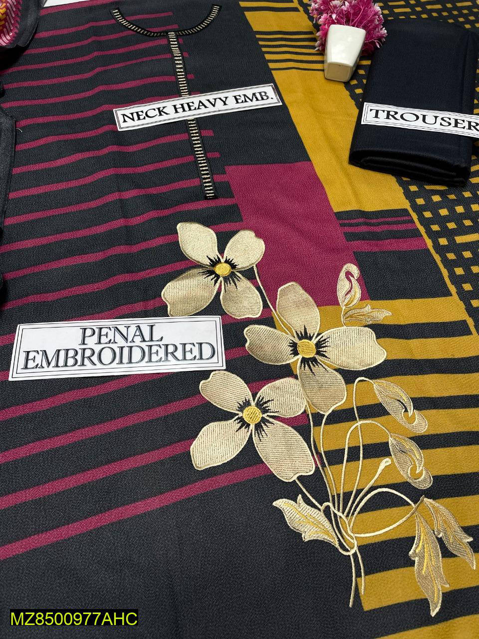 3 Pcs Digital Printed Dhanak Suit