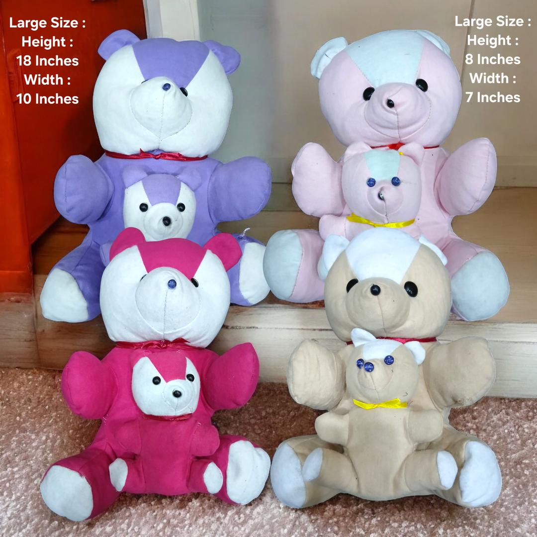 Adorable 2 Pcs Teddy Bear Set - Plush Polyester Toys for Girls aged 1-12